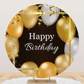 Golden Gürtel Luftballons Glücklich Geburtstag Kreis Hintergrund